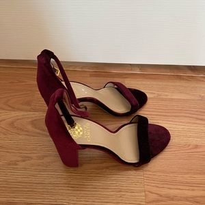 Vince Camuto Burgundy Suede Heels